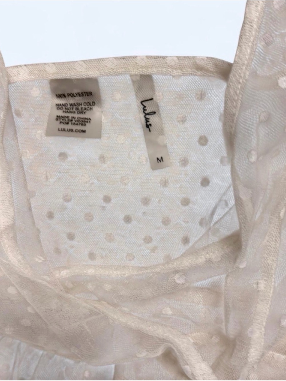 Lulu's Cream Polka Dot Sheer Maxi Dress - Picture 3 of 6